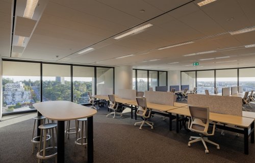 level 14 qv1 fitted office space with Kings Park views workstations
