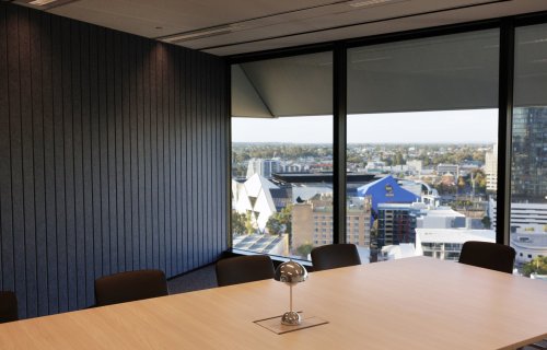 level 14 qv1 fitted office space with Kings Park views boardroom