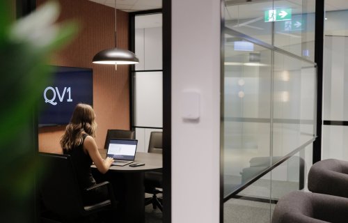 level 32 qv1 fitted office space boardroom
