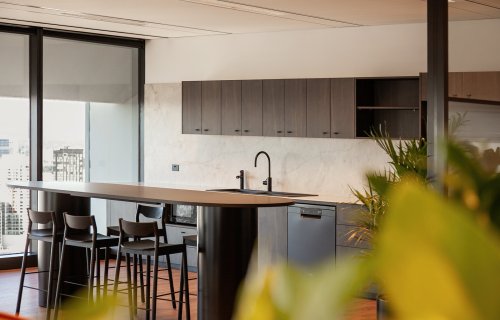 level 32 qv1 fitted office space kitchen breakroom